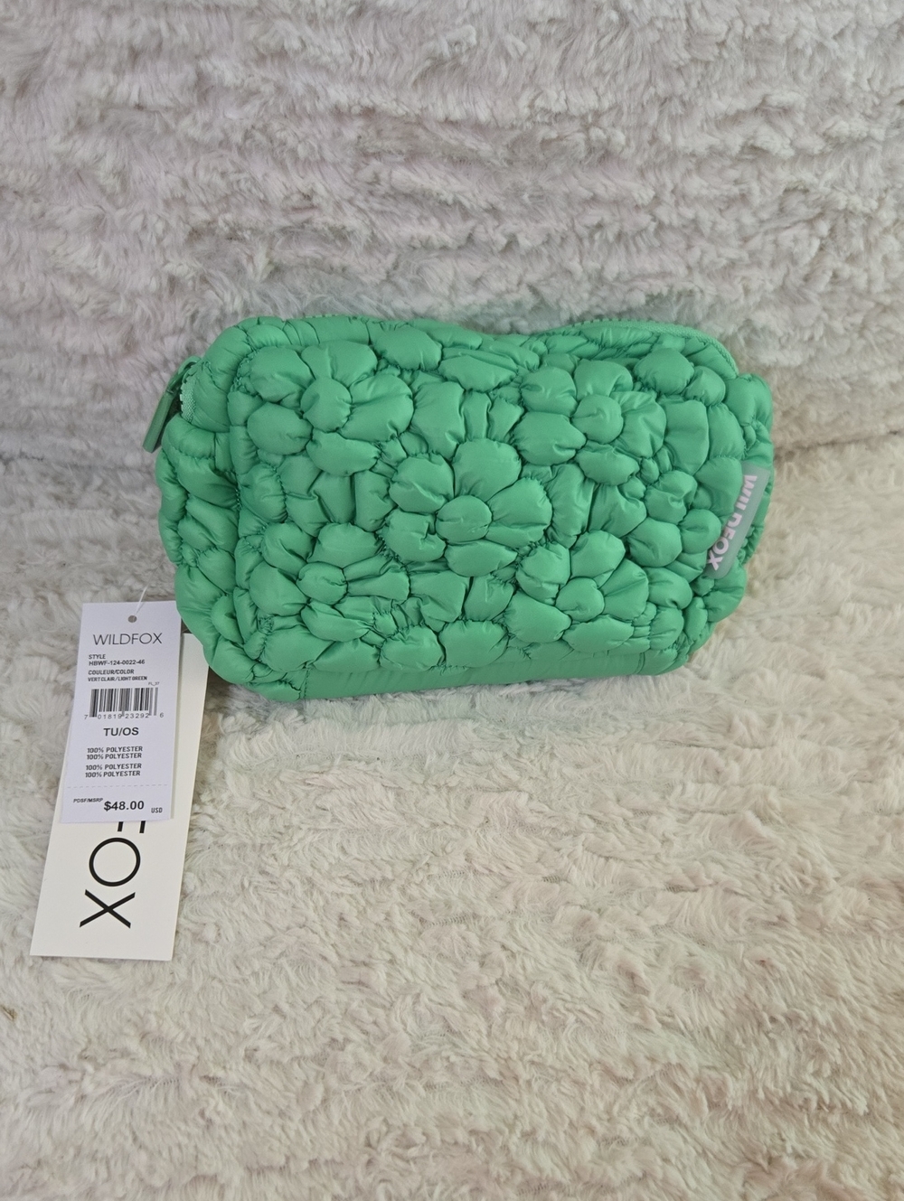 Wildfox Mint Green Fliral Quilted Sling Belt Bag
